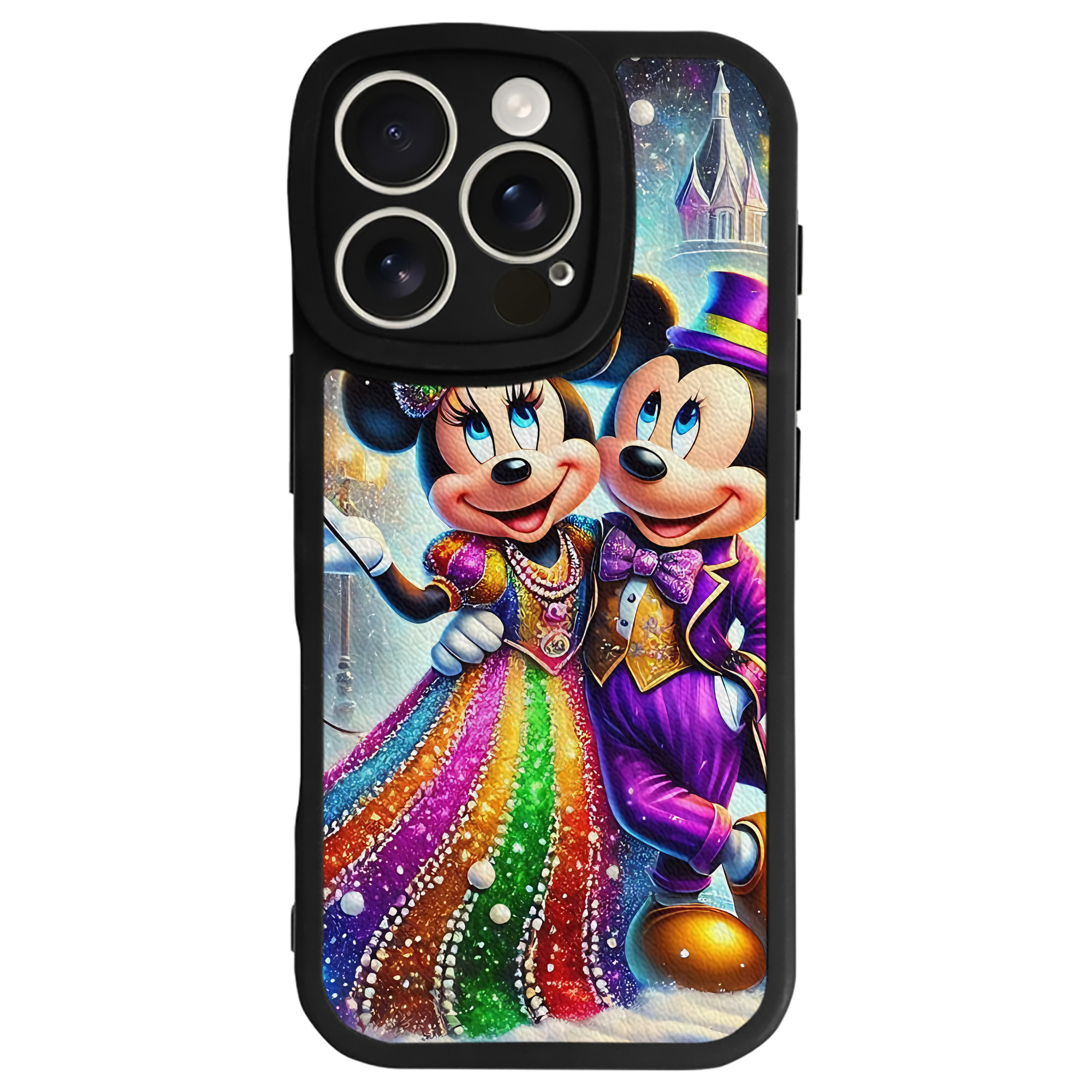（画像用） ミッキーマウス Mickey Mouse 【iPhone 16シリーズ対応】シリコンスマホケース（レザー調） 材質：シリコン
